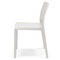 Set 2 sedie in polipropilene MEGAN, impilabile, resistente ai raggi UV, design moderno, ideale per sala da pranzo, cucina, sala d’attesa, bar, ristoranti o giardino, colore Bianco