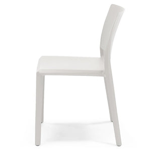 Set 2 sedie in polipropilene MEGAN, impilabile, resistente ai raggi UV, design moderno, ideale per sala da pranzo, cucina, sala d’attesa, bar, ristoranti o giardino, colore Bianco