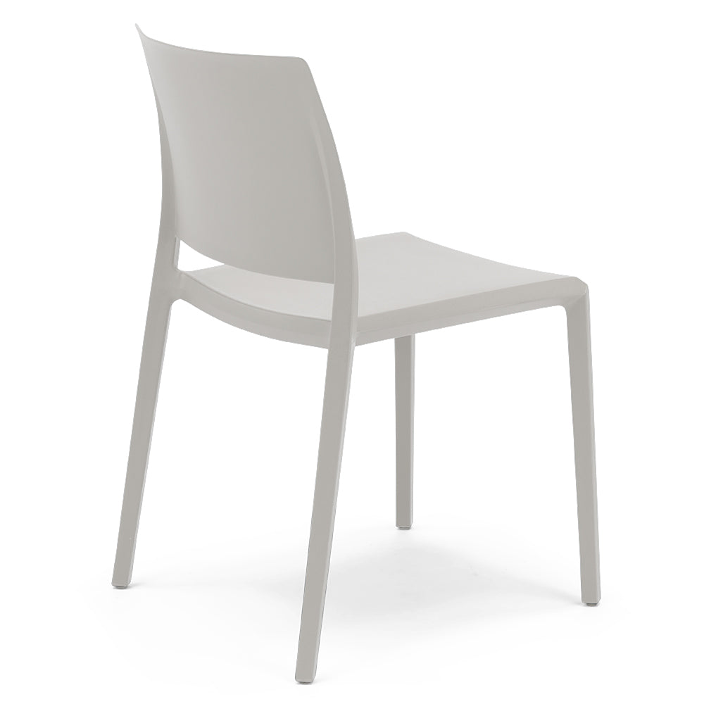 Set 6 sedie in polipropilene MEGAN, impilabile, resistente ai raggi UV, design moderno, ideale per sala da pranzo, cucina, sala d’attesa, bar, ristoranti o giardino, colore Bianco