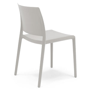 Set 4 sedie in polipropilene MEGAN, impilabile, resistente ai raggi UV, design moderno, ideale per sala da pranzo, cucina, sala d’attesa, bar, ristoranti o giardino, colore Bianco