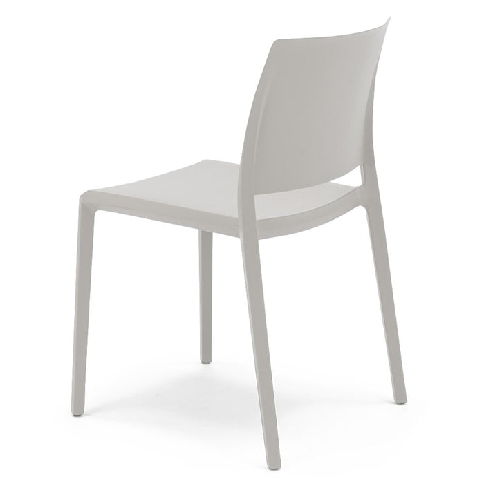 Set 2 sedie in polipropilene MEGAN, impilabile, resistente ai raggi UV, design moderno, ideale per sala da pranzo, cucina, sala d’attesa, bar, ristoranti o giardino, colore Bianco