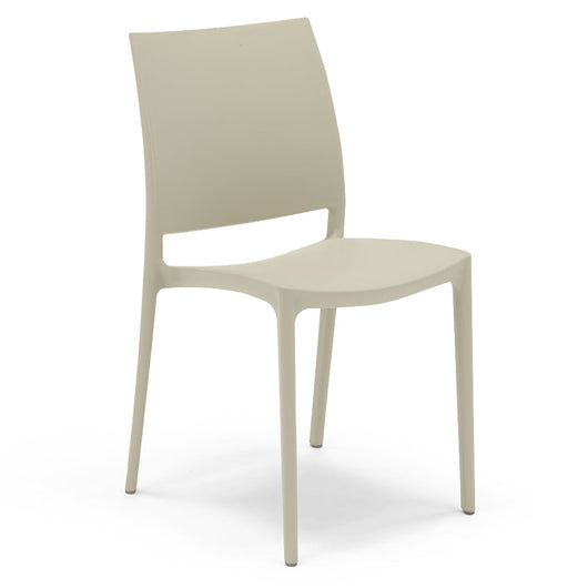 Set 6 sedie in polipropilene MOON impilabile resistente ai raggi UV design moderno ideale per sala da pranzo, cucina, giardino, bar, colore Corda