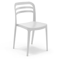 Set 2 sedie in polipropilene YVONNE, impilabile, resistente ai raggi UV, design moderno, ideale per sala da pranzo, cucina, sala d’attesa, bar, ristoranti o giardino, colore Bianco