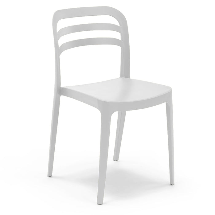 Set 2 sedie in polipropilene YVONNE, impilabile, resistente ai raggi UV, design moderno, ideale per sala da pranzo, cucina, sala d’attesa, bar, ristoranti o giardino, colore Bianco