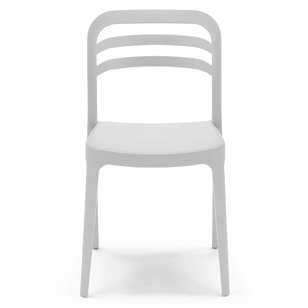 Set 2 sedie in polipropilene YVONNE, impilabile, resistente ai raggi UV, design moderno, ideale per sala da pranzo, cucina, sala d’attesa, bar, ristoranti o giardino, colore Bianco