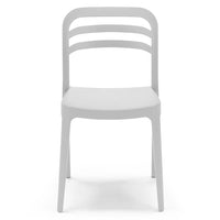 Set 2 sedie in polipropilene YVONNE, impilabile, resistente ai raggi UV, design moderno, ideale per sala da pranzo, cucina, sala d’attesa, bar, ristoranti o giardino, colore Bianco