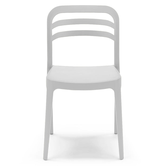 Set 2 sedie in polipropilene YVONNE, impilabile, resistente ai raggi UV, design moderno, ideale per sala da pranzo, cucina, sala d’attesa, bar, ristoranti o giardino, colore Bianco