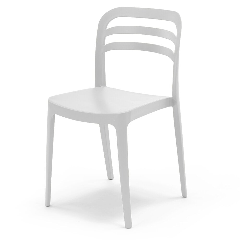 Set 2 sedie in polipropilene YVONNE, impilabile, resistente ai raggi UV, design moderno, ideale per sala da pranzo, cucina, sala d’attesa, bar, ristoranti o giardino, colore Bianco