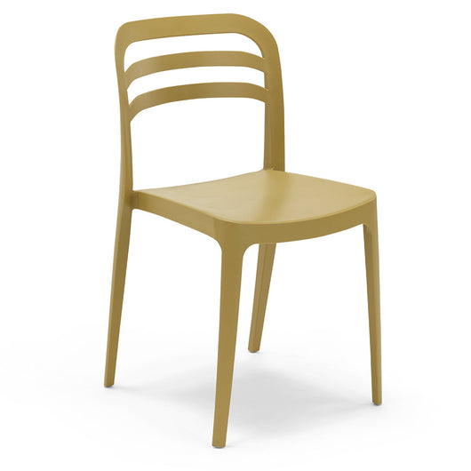 Sedia in polipropilene YVONNE, impilabile, resistente ai raggi UV, design moderno, ideale per sala da pranzo, cucina, sala d’attesa, bar, ristoranti o giardino, colore Senape