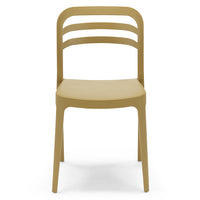 Set 6 sedie in polipropilene YVONNE, impilabile, resistente ai raggi UV, design moderno, ideale per sala da pranzo, cucina, sala d’attesa, bar, ristoranti o giardino, colore Senape