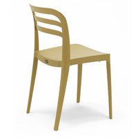 Set 6 sedie in polipropilene YVONNE, impilabile, resistente ai raggi UV, design moderno, ideale per sala da pranzo, cucina, sala d’attesa, bar, ristoranti o giardino, colore Senape