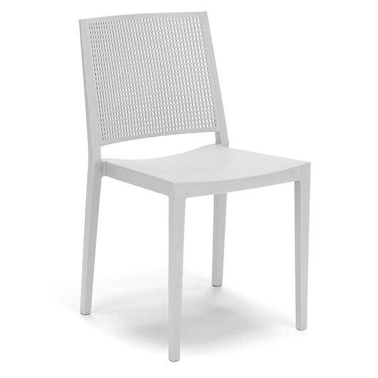 Sedia in polipropilene PORTO, impilabile, resistenza raggi UV, design moderno, ideale per sala da pranzo, cucina, bar, ristoranti o giardino, colore Bianco