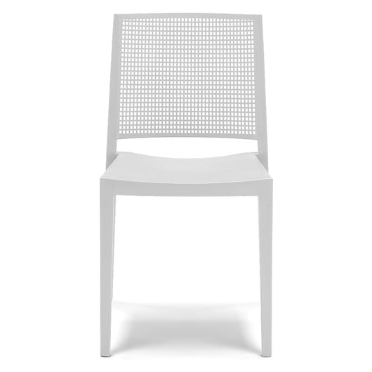 Sedia in polipropilene PORTO, impilabile, resistenza raggi UV, design moderno, ideale per sala da pranzo, cucina, bar, ristoranti o giardino, colore Bianco