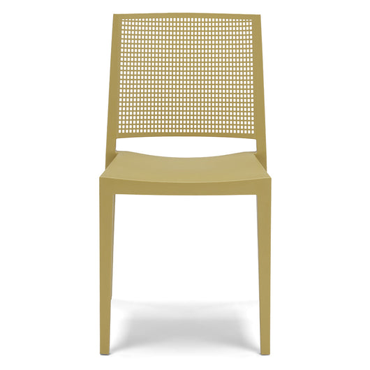 Sedia in polipropilene PORTO, impilabile, resistenza raggi UV, design moderno, ideale per sala da pranzo, cucina, bar, ristoranti o giardino, colore Senape