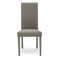 Set 6 sedie imbottite per sala da pranzo EDI NEW, 100% MADE IN ITALY, design moderno, rivestimento in tessuto idrorepellente effetto camoscio colore Grigio, gambe in legno in tinta