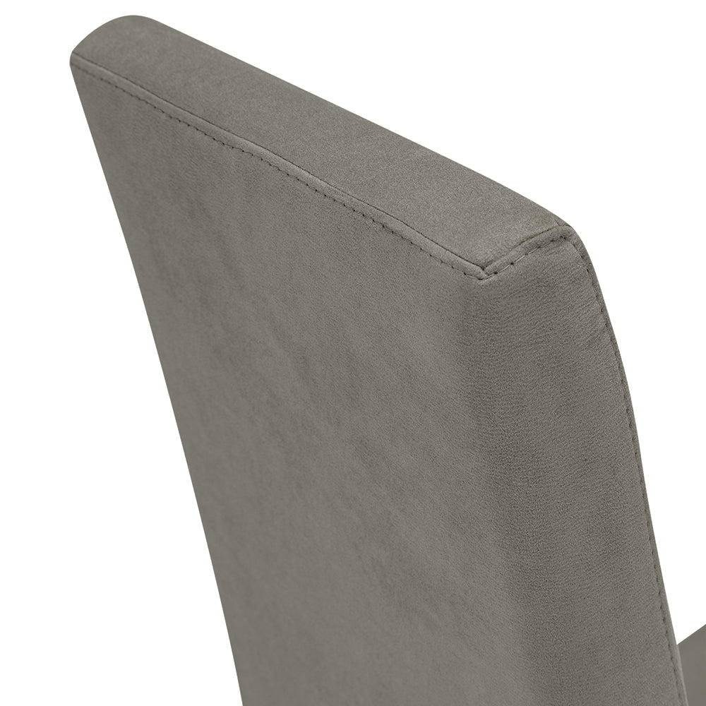 Set 6 sedie imbottite per sala da pranzo EDI NEW, 100% MADE IN ITALY, design moderno, rivestimento in tessuto idrorepellente effetto camoscio colore Grigio, gambe in legno in tinta