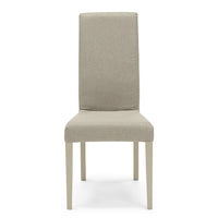 Set 4 sedie imbottite modello EDI per interni, design moderno, struttura robusta in legno in tinta, schienale e seduta rivestiti con tessuto sfoderabile, colore Beige