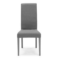 Set 2 sedie imbottite EDI per sala da pranzo, cucina, soggiorno, 100% Made in Italy, design moderno, struttura robusta in legno in tinta, schienale e seduta rivestiti con tessuto sfoderabile colore Grigio