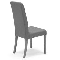 Set 4 sedie imbottite modello EDI per interni, design moderno, struttura robusta in legno in tinta, schienale e seduta rivestiti con tessuto sfoderabile, colore Grigio