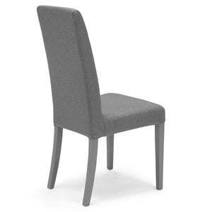 Set 4 sedie imbottite modello EDI per interni, design moderno, struttura robusta in legno in tinta, schienale e seduta rivestiti con tessuto sfoderabile, colore Grigio