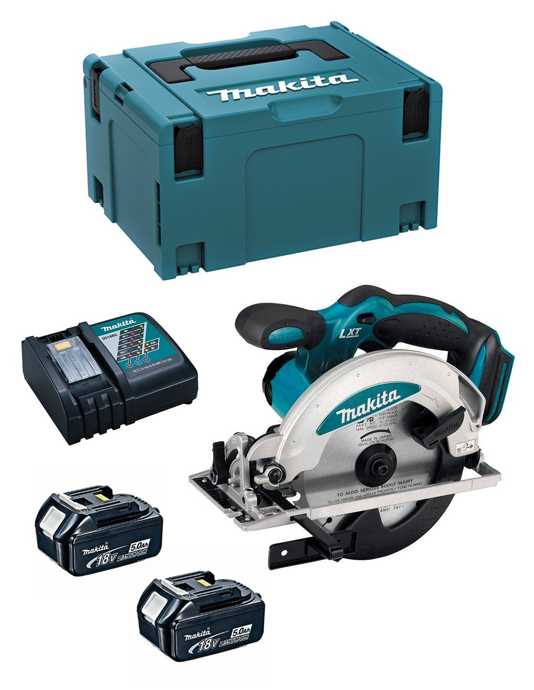 Sega Circolare MAKITA DSS610RTJ (2 x 5,0 Ah + DC18RC + MAKPAC 3)