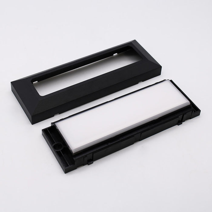 Faretto segnapassi esterno LED 6W CCT lampada rettangolare parete muro IP65 switch 3 temperature luce garage scale 230V colore NERO