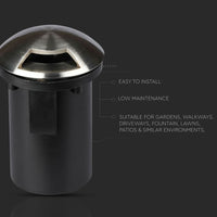 Segnapasso Carrabile Calpestabile Incasso Rotondo MR16 Nero Acciaio 1 Fascio IP65