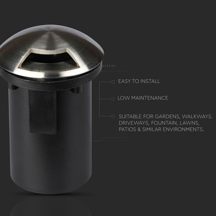 Segnapasso Carrabile Calpestabile Incasso Rotondo MR16 Nero Acciaio 1 Fascio IP65