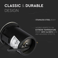 Segnapasso Carrabile Calpestabile Incasso Rotondo MR16 Nero Acciaio 1 Fascio IP65