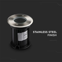 Segnapasso Incasso Calpestabile Rotondo GU10 (Max 35W) Colore Nero e Acciaio IP65