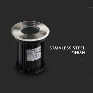 Segnapasso Incasso Calpestabile Rotondo GU10 (Max 35W) Colore Nero e Acciaio IP65