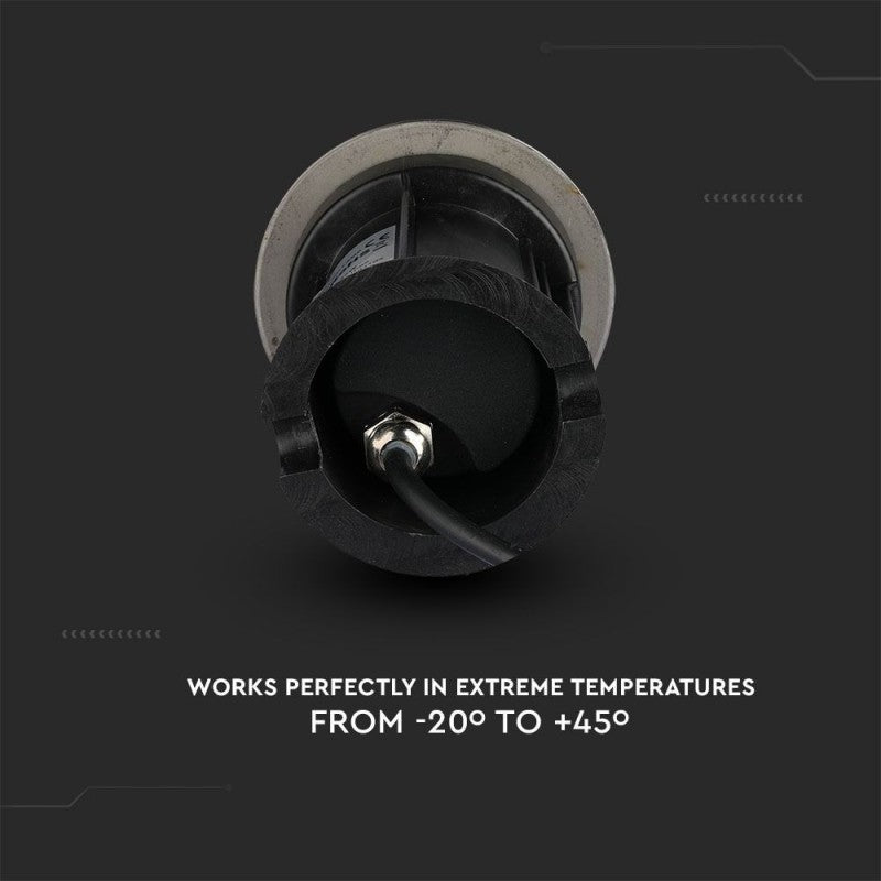 Segnapasso Incasso Calpestabile Rotondo GU10 (Max 35W) Colore Nero e Acciaio IP65