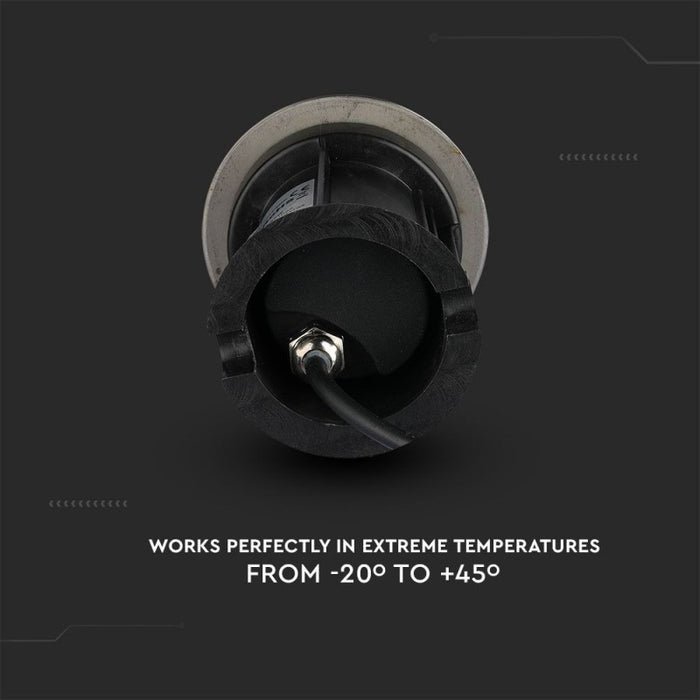 Segnapasso Incasso Calpestabile Rotondo GU10 (Max 35W) Colore Nero e Acciaio IP65