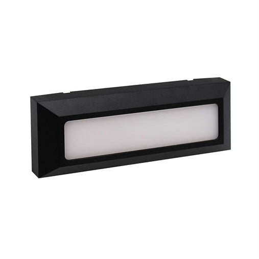 Segnapasso LED 6W da Muro 220V Esterno IP65 Nero Opaco Luce CCT Switch 3000K-4200K-6400K