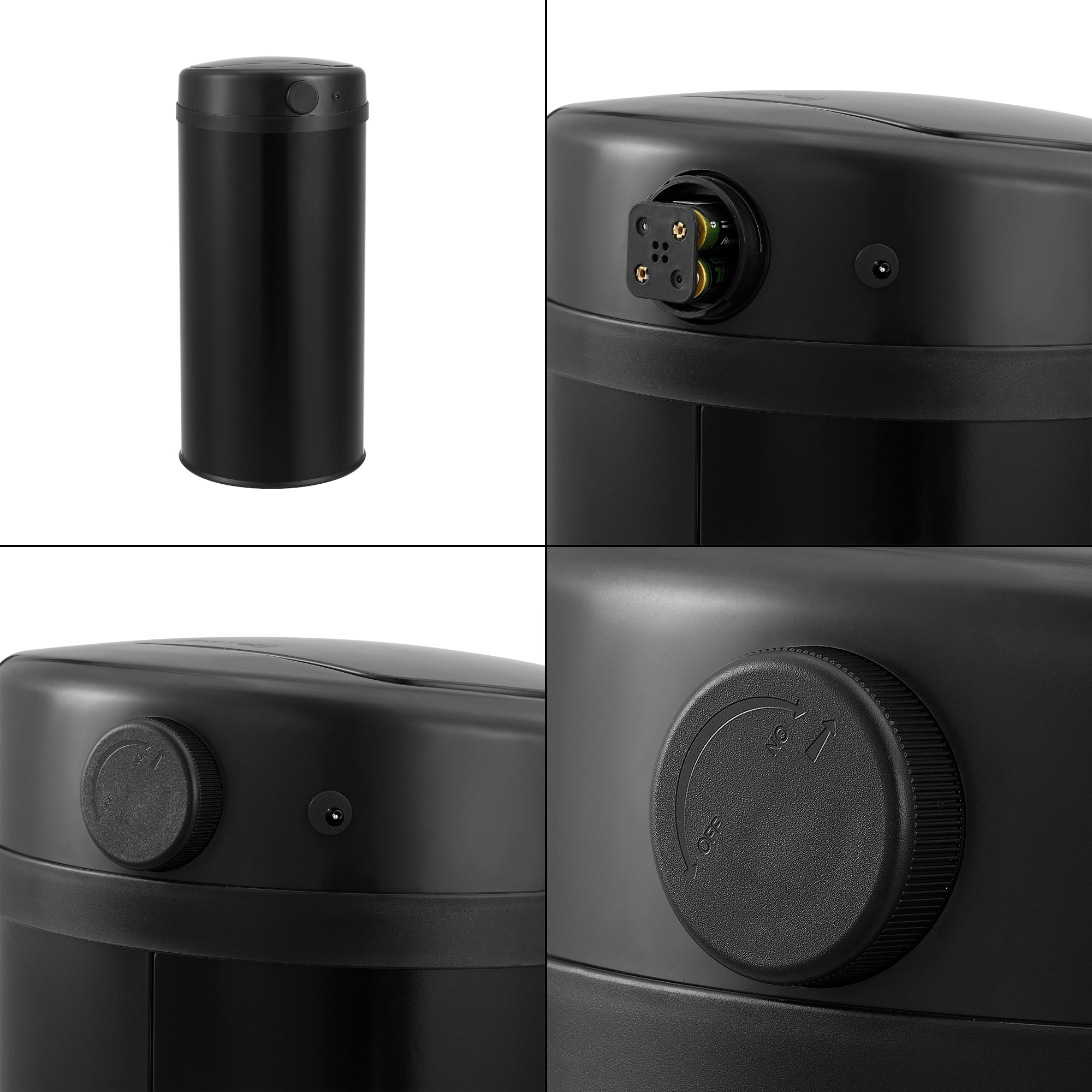 Pattumiera Automatica 42 L, Bidone Cilindrico in Acciaio Inox (AxØ) 68 x 30,5 cm Coperchio con Sensore di Movimento e