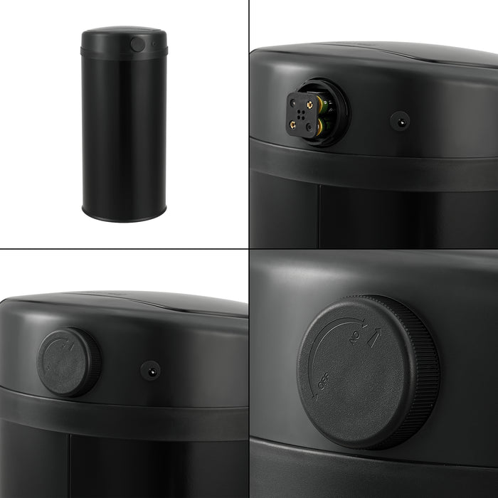 Pattumiera Automatica 42 L, Bidone Cilindrico in Acciaio Inox (AxØ) 68 x 30,5 cm Coperchio con Sensore di Movimento e