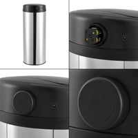 Pattumiera Automatica 47 L, Bidone Cilindrico in Acciaio Inox (AxØ) 77 x 30,5 cm Coperchio con Sensore di Movimento e