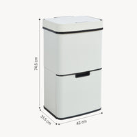 Pattumiera Automatica Venna con Sensore a 3 Scomparti Capacità 62 L - Beige [en.casa]