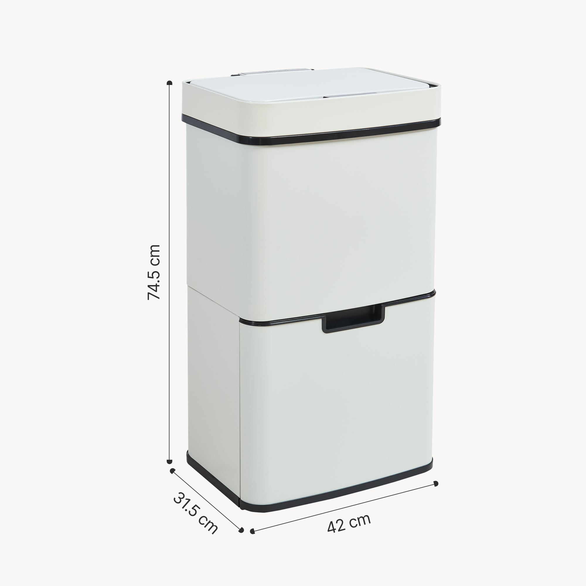 Pattumiera Automatica Venna con Sensore a 3 Scomparti Capacità 62 L - Beige [en.casa]