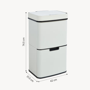 Pattumiera Automatica Venna con Sensore a 3 Scomparti Capacità 62 L - Beige [en.casa]