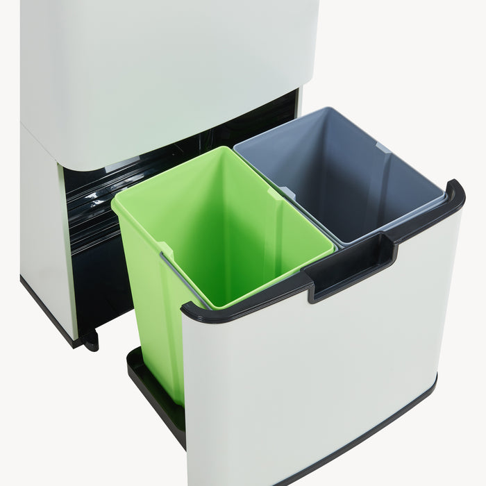 Pattumiera Automatica Venna con Sensore a 3 Scomparti Capacità 72 L - Beige [en.casa]