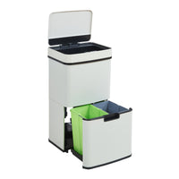Pattumiera Automatica Venna con Sensore a 3 Scomparti Capacità 72 L - Beige [en.casa]