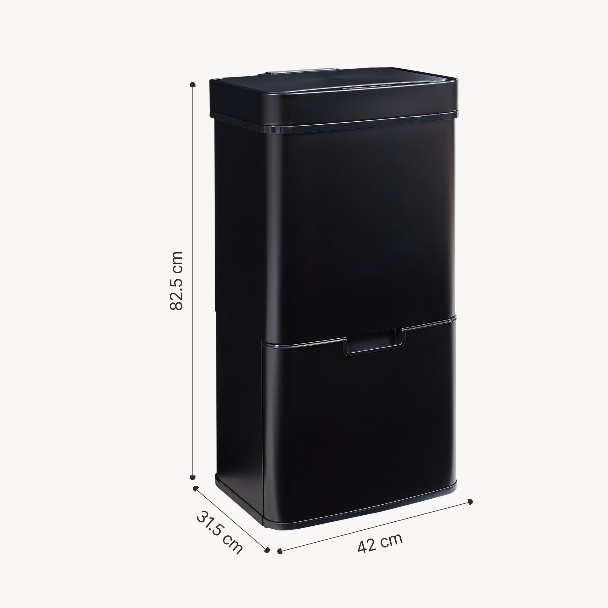 Pattumiera Automatica Venna con Sensore a 3 Scomparti Capacità 72 L - Nero [en.casa]