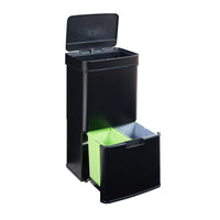 Pattumiera Automatica Venna con Sensore a 3 Scomparti Capacità 72 L - Nero [en.casa]