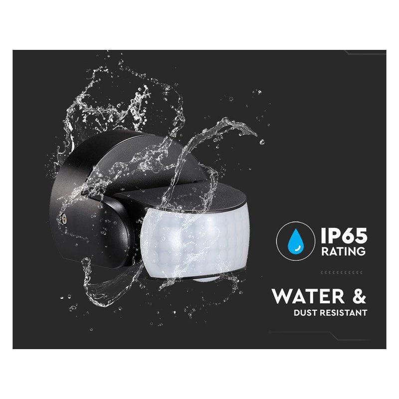 Sensore di Movimento Infrarossi IP65 Colore Nero Montaggio a Parete Soffitto Snodabile a 180° SKU-6610