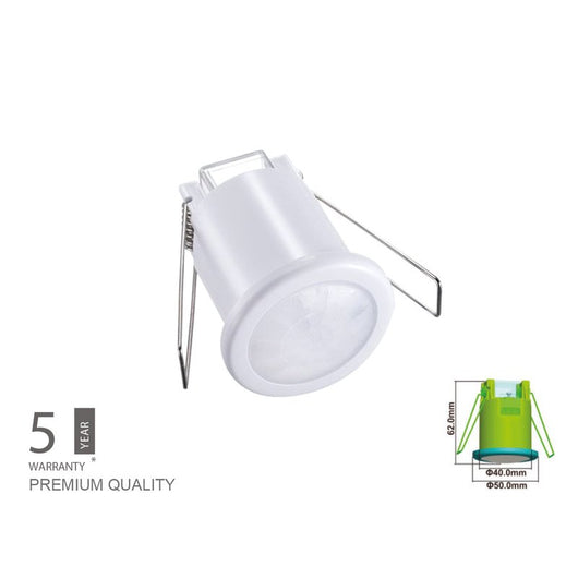 Sensore di Movimento PIR Mini Montaggio Da Incasso Soffitto Bianco 360 Gradi SKU-6608