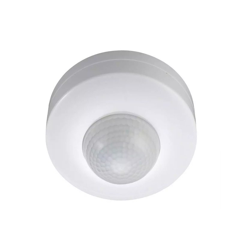 Sensore di Movimento a Infrarossi e Crepuscolare 360 Gradi Montaggio a Plafone Carcassa Bianca IP20 Manual Override SKU-1355