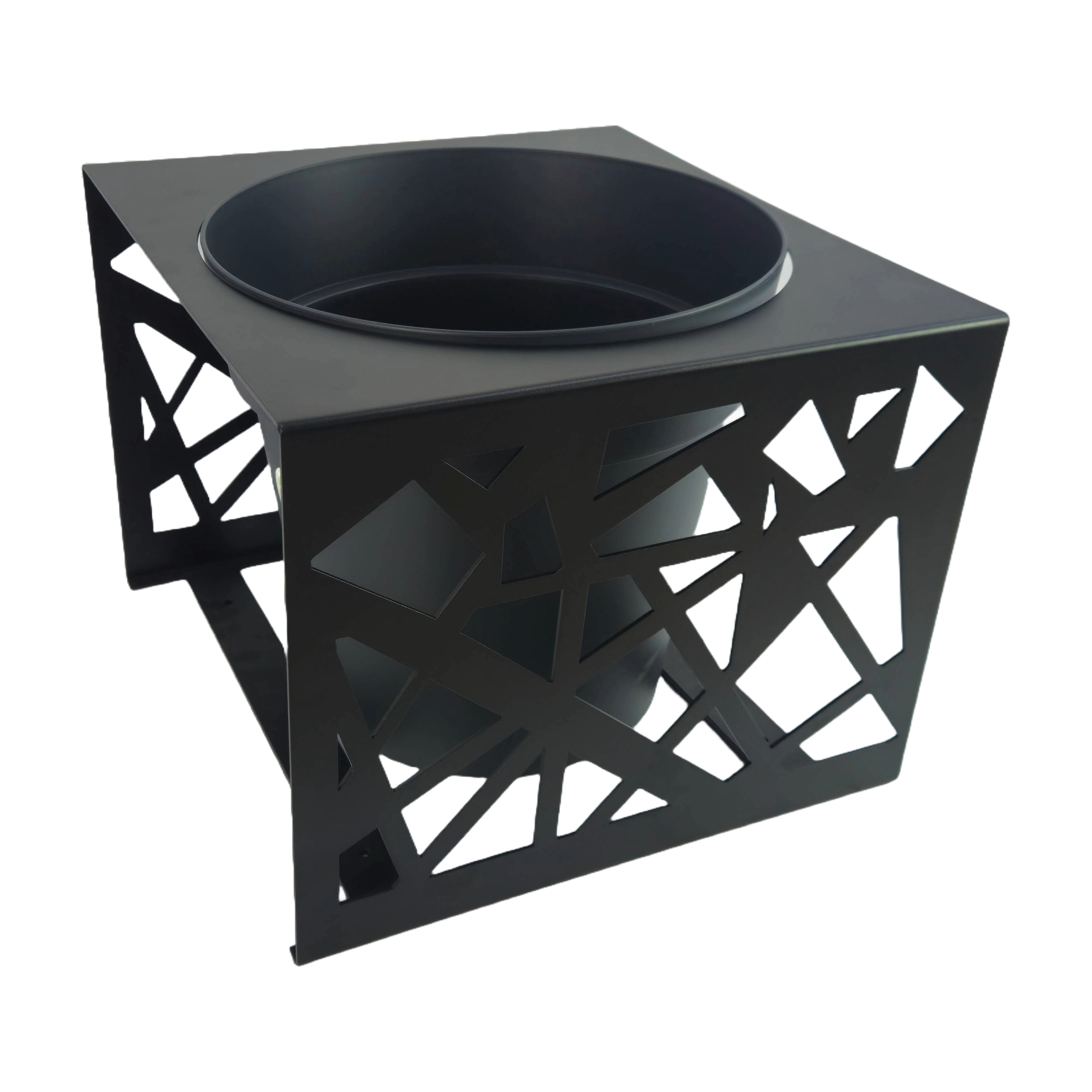 Porta vasi arredo giardino in metallo cm 60x60x40h