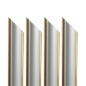 4 barre intere PRETAGLIATE AD ANGOLO per Bugna Boiserie in polimeri linea GOLD (doppio filo oro) ral 9010 varie dimensioni - 4 barre da 250cm