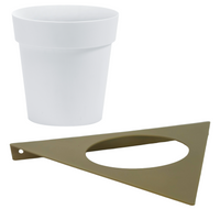 Tecnokit porta vasi da muro in metallo con vaso